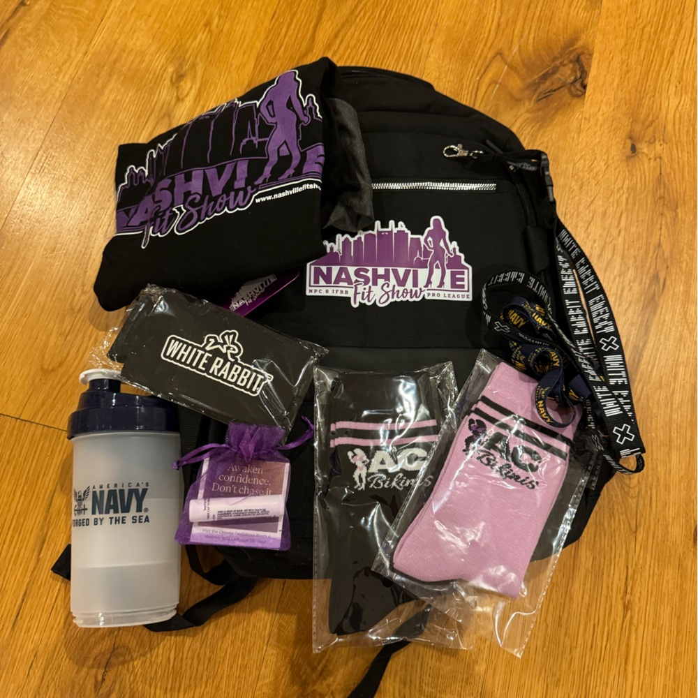 Black Backpack with Purple Nashville Fit Show Design
